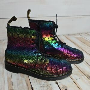 Dr. Martens 1460 Pascal J Metallic Boots Shoes Women's Size 7 Multicolored